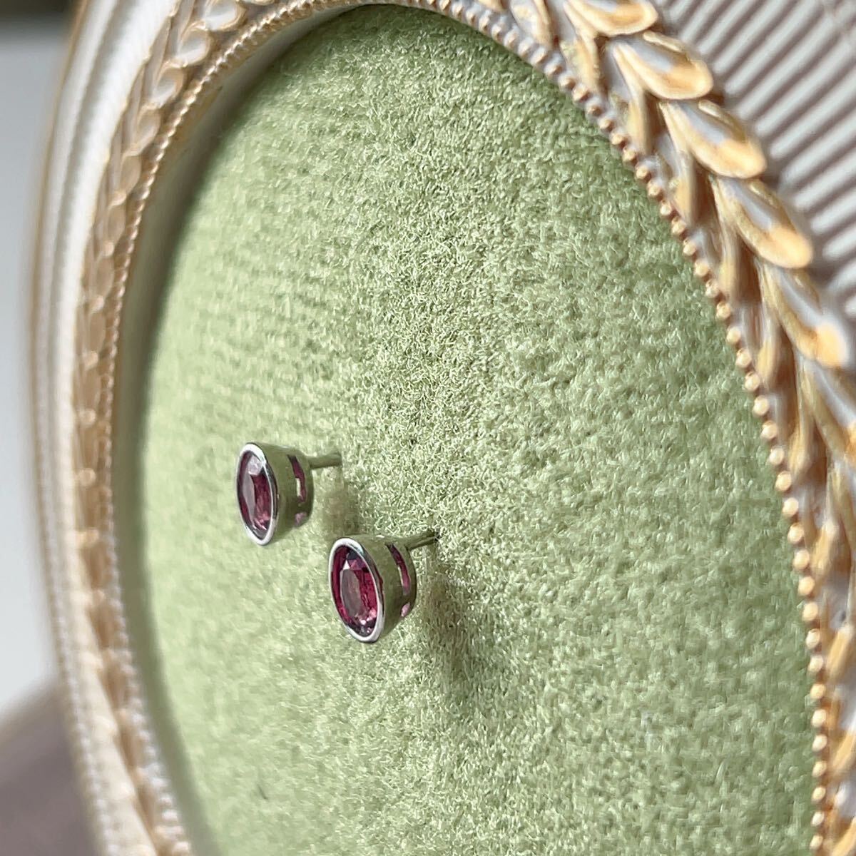 訳あり◇ガーネット(柘榴石)◇ピアス◇面カット キラキラ◇パワーストーン◇天然石◇巾着袋付き◇プレゼントにも 041R102101_画像9