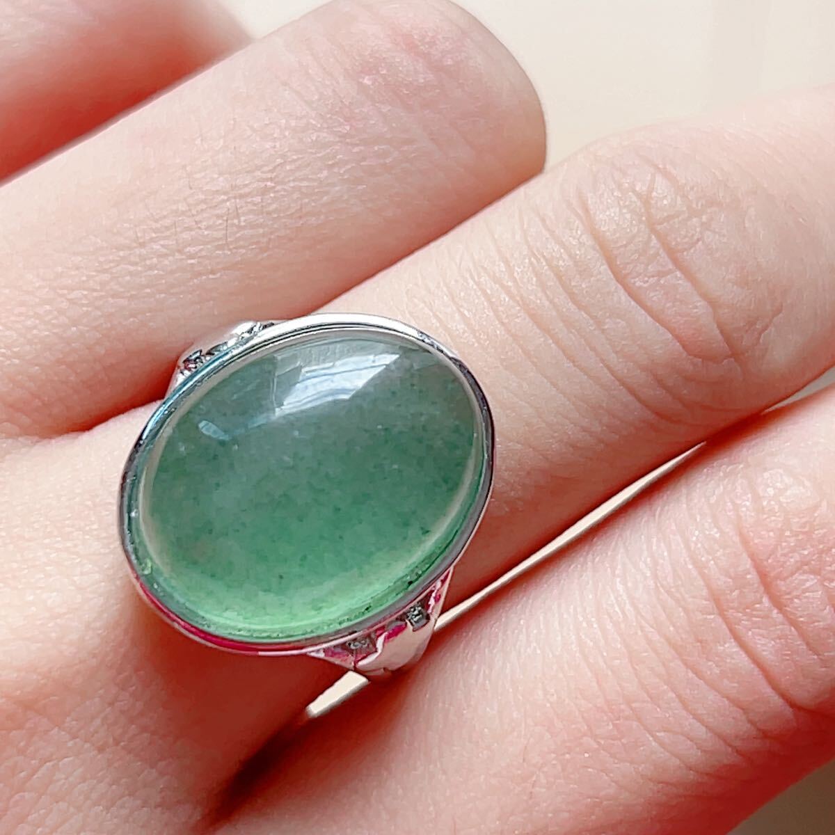 アベンチュリン◇東陵玉◇男女兼用◇指輪◇リング◇フリーサイズ◇天然石◇パワーストーン◇プレゼントに041R102404_画像1