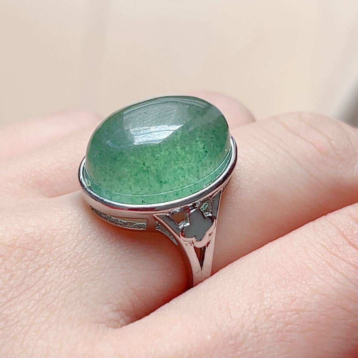 アベンチュリン◇東陵玉◇男女兼用◇指輪◇リング◇フリーサイズ◇天然石◇パワーストーン◇プレゼントに041R102404_画像2