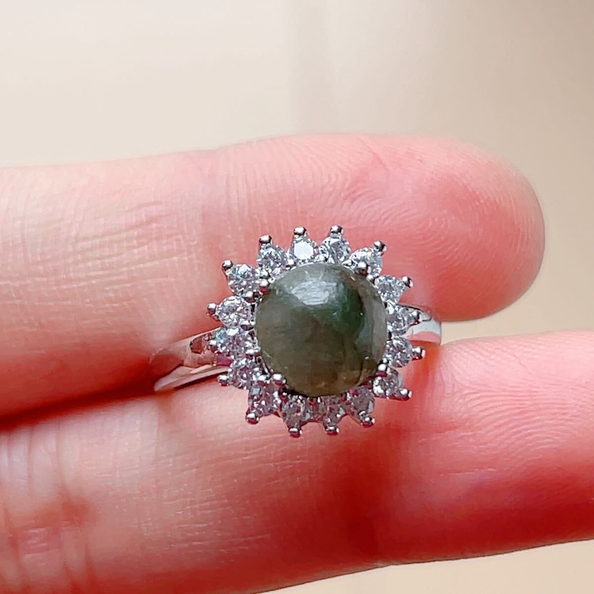 ◇ジェイド(本翡翠)◇指輪◇リング◇翡翠・ヒスイ◇フリーサイズ◇天然石/パワーストーン/プレゼント041R102505_画像3