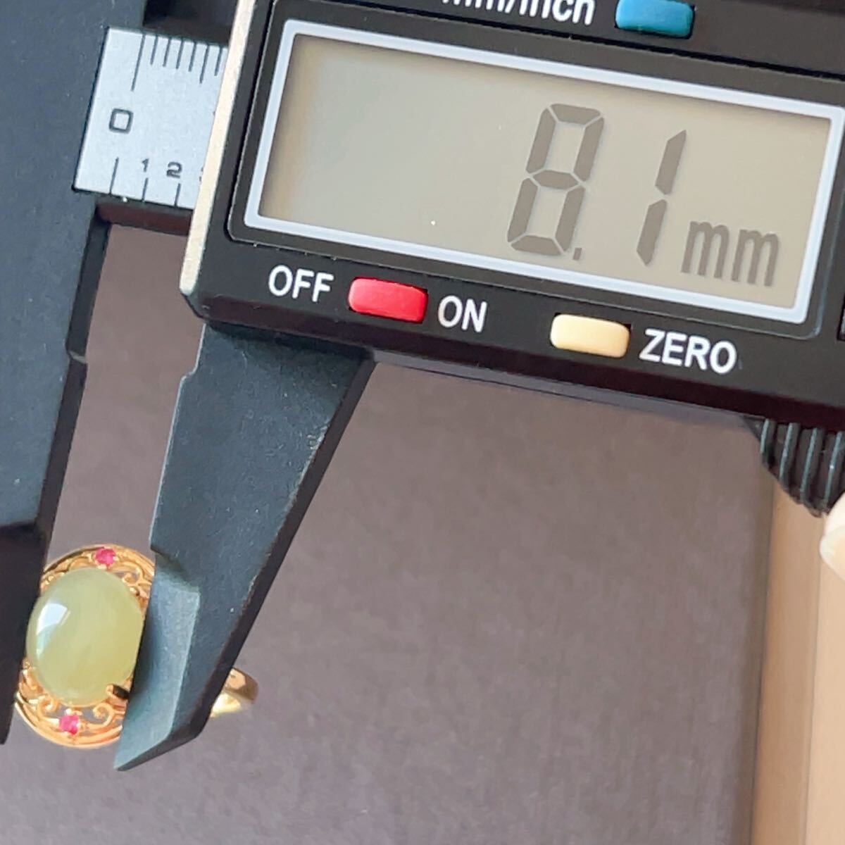 ◇和田玉◇リング◇翡翠・ヒスイ◇フリーサイズ◇天然石◇パワーストーン◇巾着袋つき◇プレゼントにも041R102810_画像7