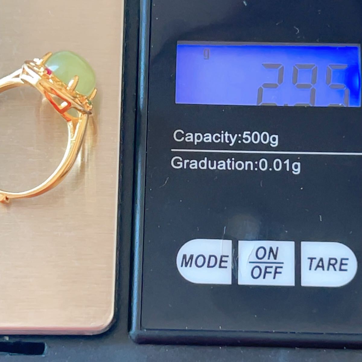 ◇和田玉◇リング◇翡翠・ヒスイ◇フリーサイズ◇天然石◇パワーストーン◇巾着袋つき◇プレゼントにも041R102810_画像10