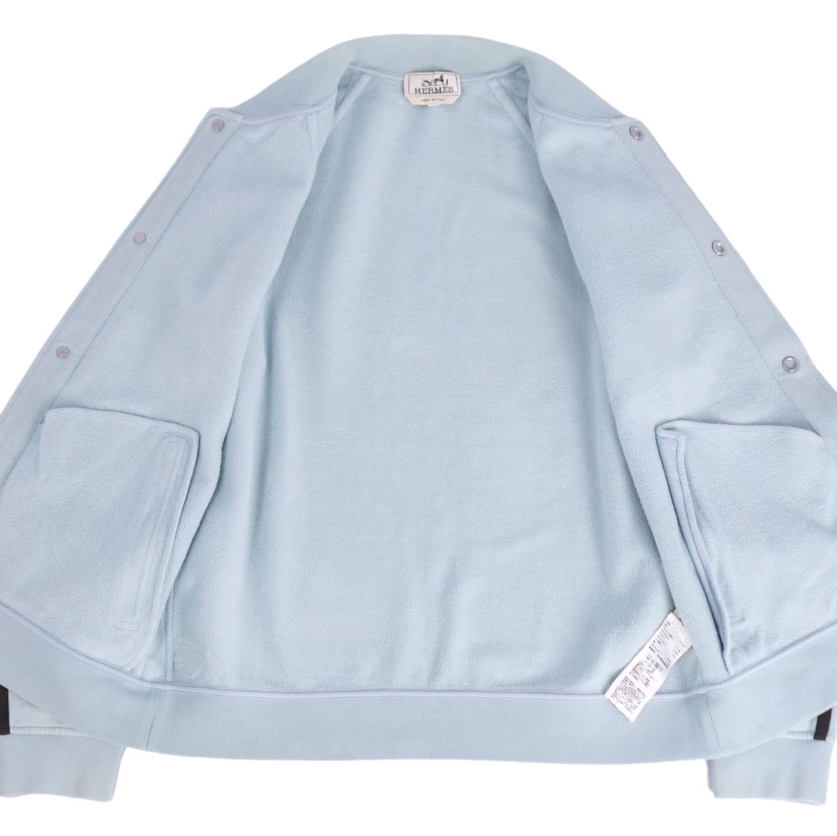 美品 エルメス HERMES テディ ジャケット ブルゾン 21AW スウェット セリエボタン アウター メンズ イタリア製 S ブルー ce10dl-rm10e34170_画像4