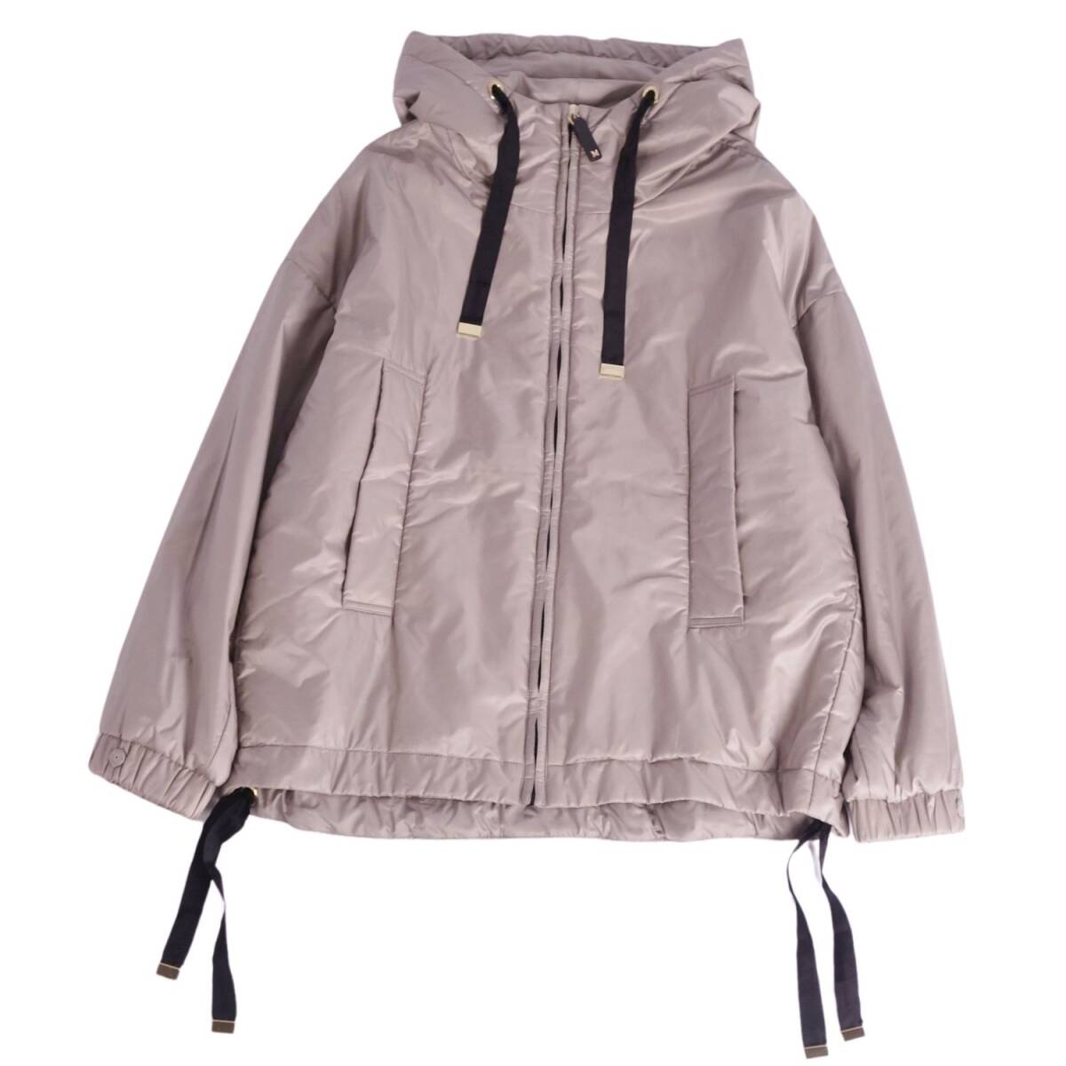 美品 マックスマーラ Max Mara The Cube ジャケット パーカー ジップアップ CAMELUX キャメル中綿入り アウター JI38(S) ce10ob-rm10f13612_画像1