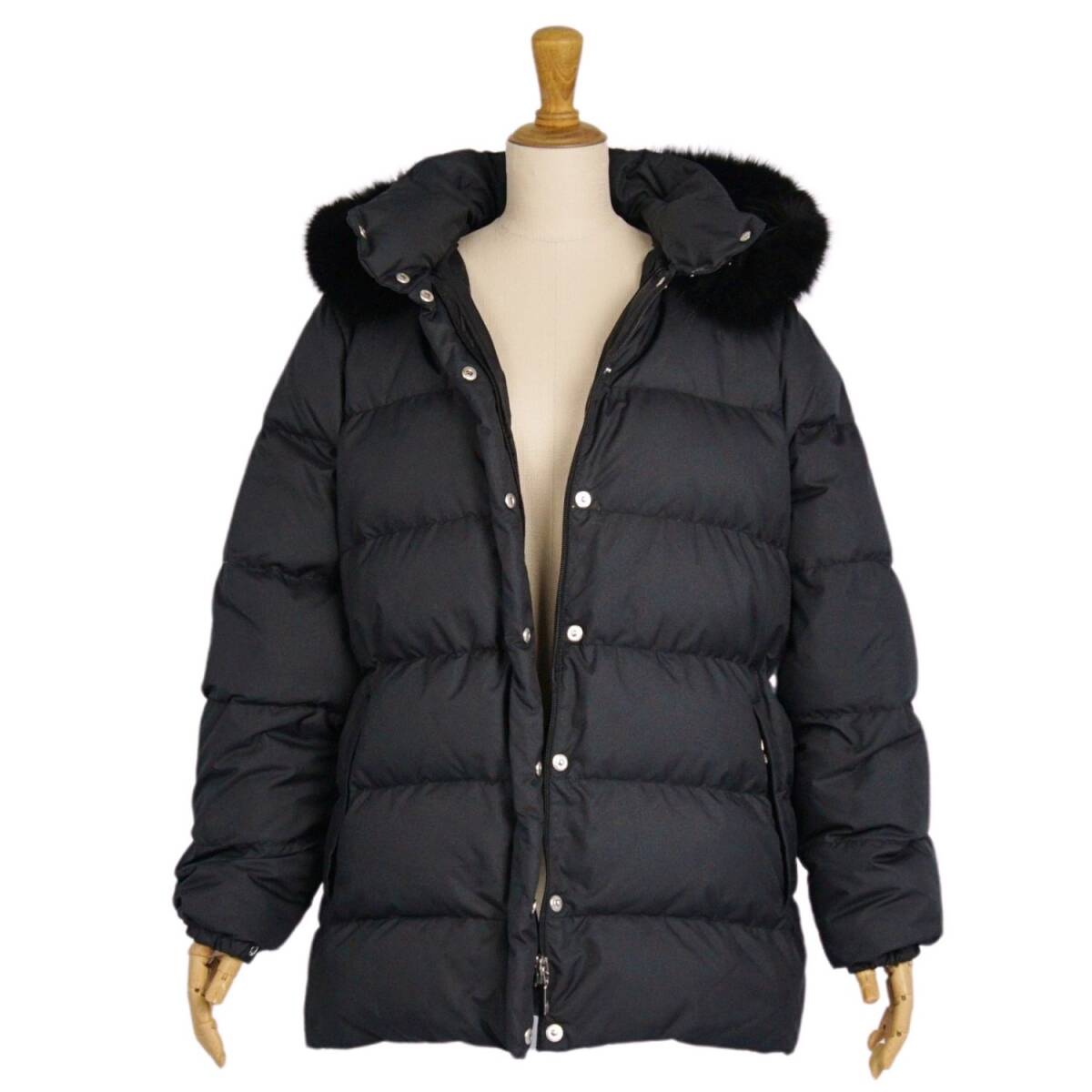 美品 モンクレール MONCLER ジャケット 茶タグ ダウンジャケット バレンタイン ラクーンファー レディース 0(S)ブラック ce10dn-rm10e34223_画像3