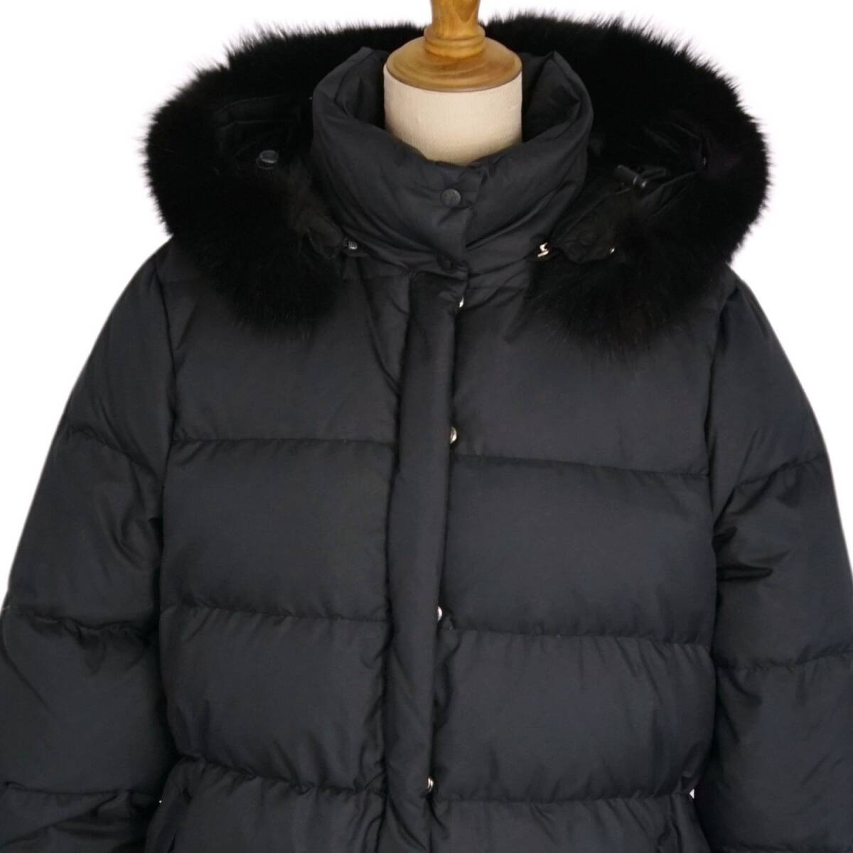 美品 モンクレール MONCLER ジャケット 茶タグ ダウンジャケット バレンタイン ラクーンファー レディース 0(S)ブラック ce10dn-rm10e34223_画像4