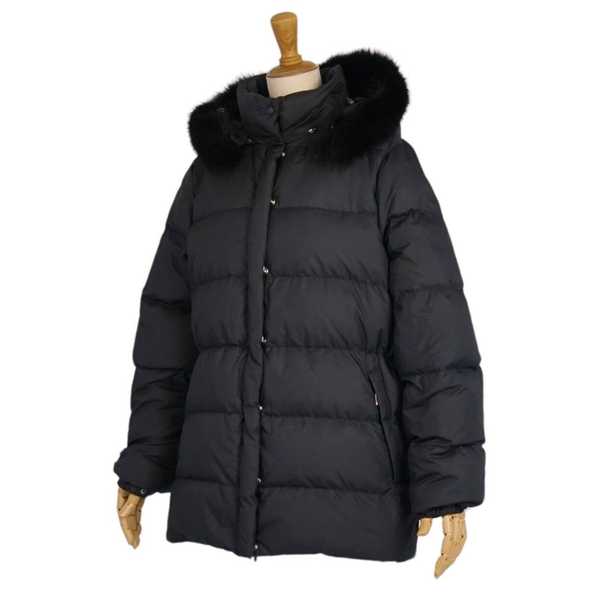 美品 モンクレール MONCLER ジャケット 茶タグ ダウンジャケット バレンタイン ラクーンファー レディース 0(S)ブラック ce10dn-rm10e34223_画像5