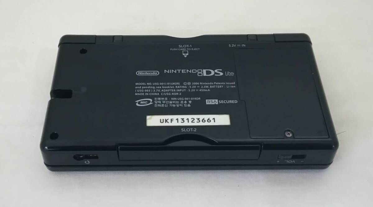【丸-2387】(KH)Nintendo DS Lite ニンテンドー DS ライト 本体のみ/破損箇所あり/付属品欠品/通電のみ確認済/ブラック/ジャンク品(IT)_画像3