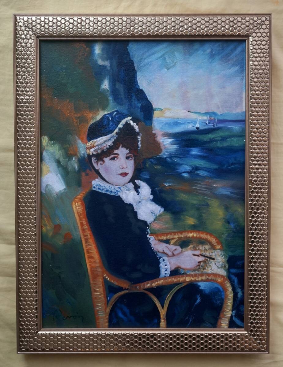 [Artworks]オーギュスト・ルノワール(ルノアール)|海辺にて|油彩|肉筆|原画|オルセー美術館認証_画像1