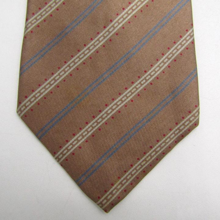 ニナリッチ ブランド ネクタイ シルク ストライプ柄 ドット柄 PO メンズ ブラウン NINA RICCI_画像6
