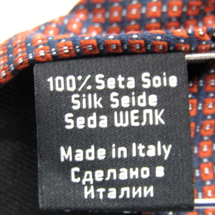 ヒューゴボス ブランド ネクタイ チェック柄 ドット 格子柄 シルク イタリア製 PO メンズ ネイビー HUGO BOSS_画像5