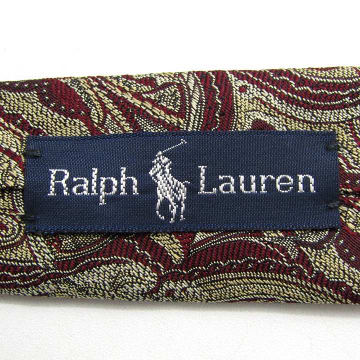 ラルフローレン ブランド ネクタイ ペイズリー柄 シルク インポート生地 PO メンズ ワインレッド RALPH LAUREN_画像4
