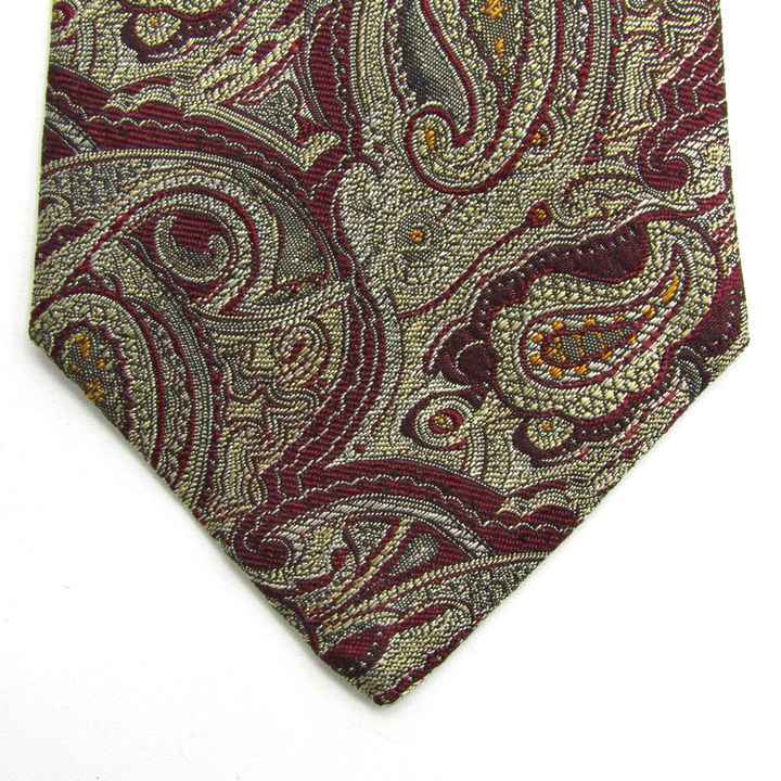 ラルフローレン ブランド ネクタイ ペイズリー柄 シルク インポート生地 PO メンズ ワインレッド RALPH LAUREN_画像6
