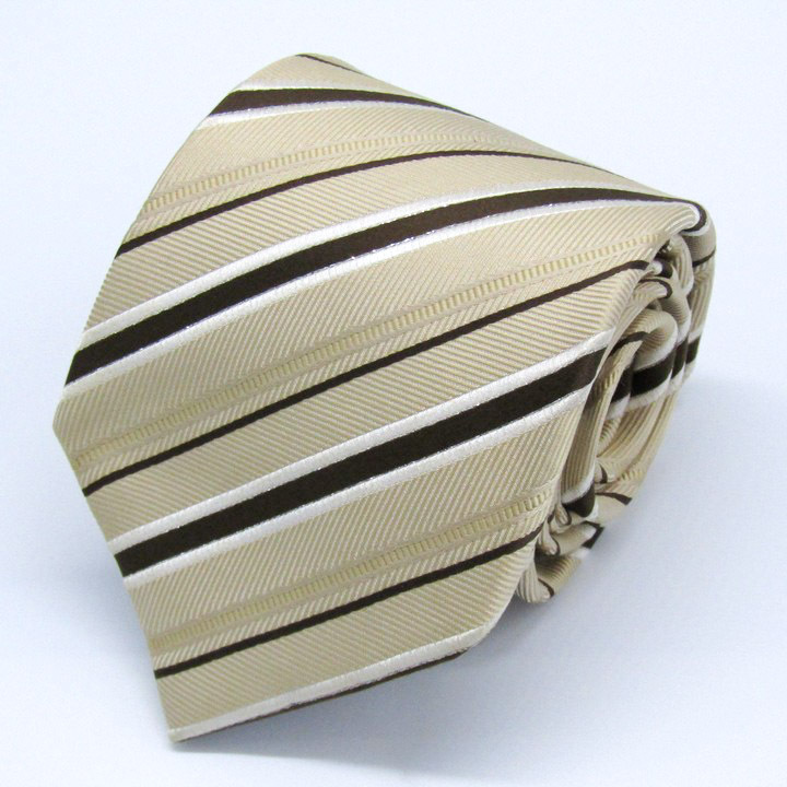 タケオキクチ ブランド ネクタイ ストライプ柄 グラデーション シルク PO メンズ ベージュ TAKEOKIKUCHI_画像1