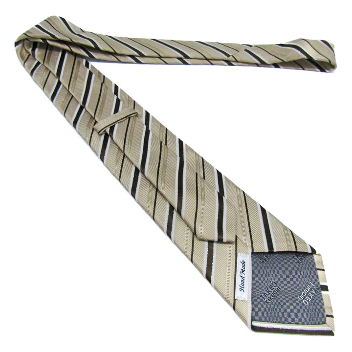 タケオキクチ ブランド ネクタイ ストライプ柄 グラデーション シルク PO メンズ ベージュ TAKEOKIKUCHI_画像3