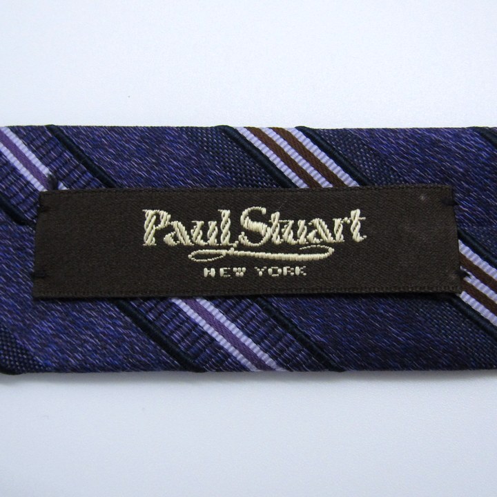  paul (pole) Stuart бренд галстук полоса рисунок шелк ручная работа PO мужской лиловый Paul Stuart
