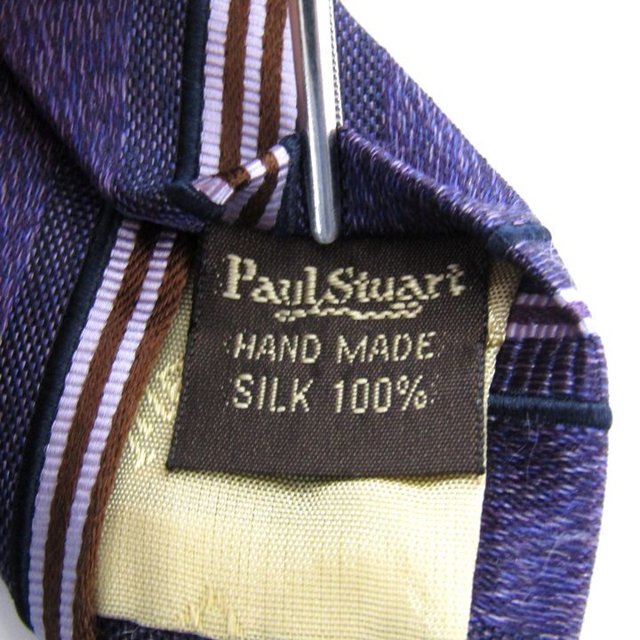  paul (pole) Stuart бренд галстук полоса рисунок шелк ручная работа PO мужской лиловый Paul Stuart