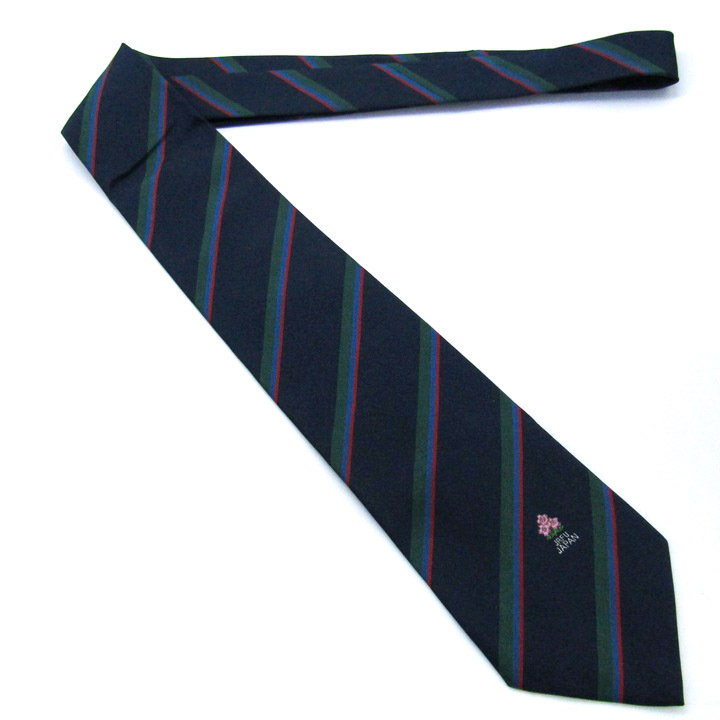 日本ラグビーフットボール協会 ブランド ネクタイ ストライプ 日本製 PO メンズ ネイビー JRFU Japan Rugby Fottboll Union_画像2