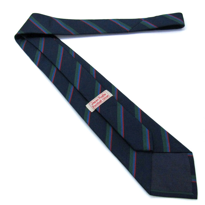 日本ラグビーフットボール協会 ブランド ネクタイ ストライプ 日本製 PO メンズ ネイビー JRFU Japan Rugby Fottboll Union_画像3