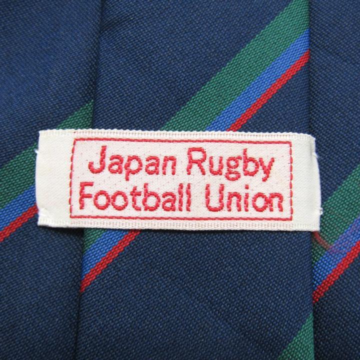 日本ラグビーフットボール協会 ブランド ネクタイ ストライプ 日本製 PO メンズ ネイビー JRFU Japan Rugby Fottboll Union_画像4
