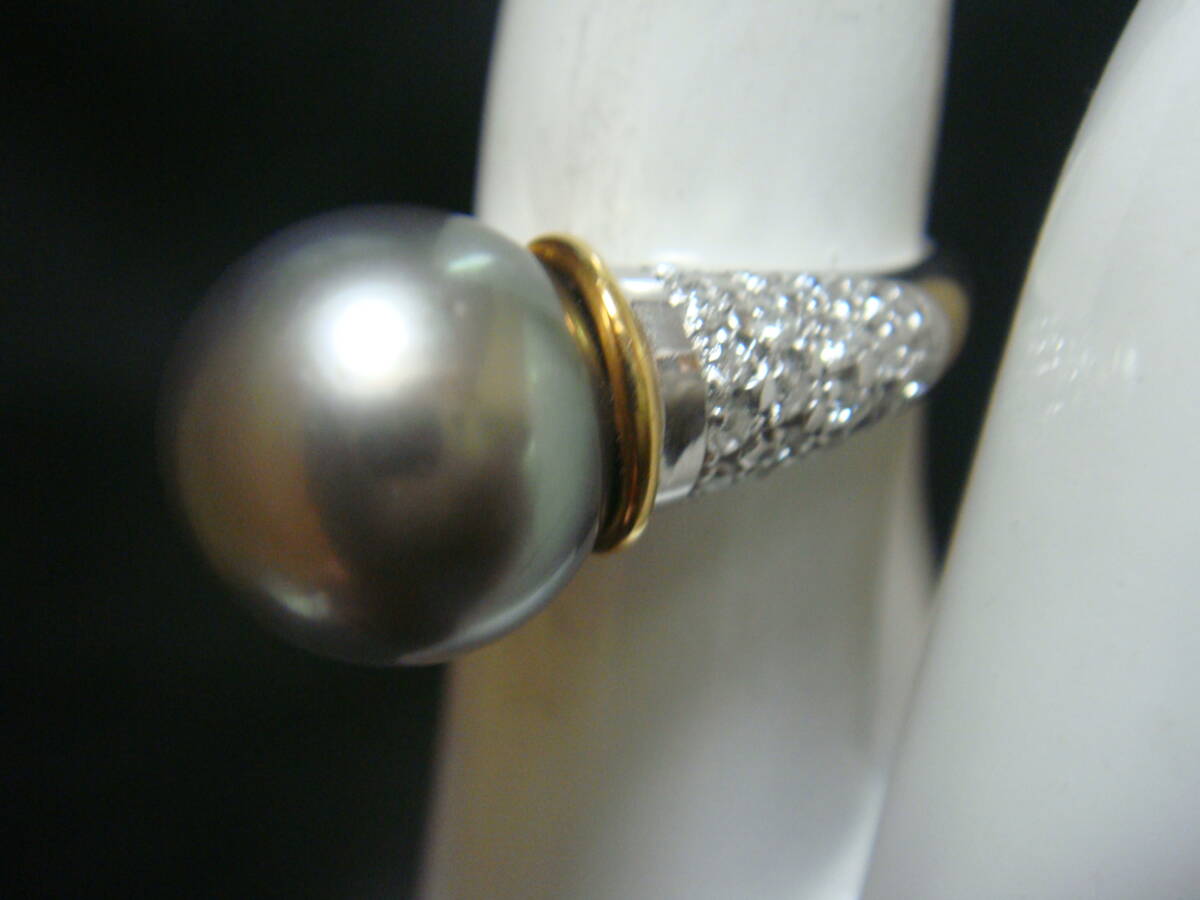◆黒蝶真珠　１１，８ｍｍ　ダイヤモンド　Ｋ１８　ＰＴ９００　１１ｇ◆_画像9