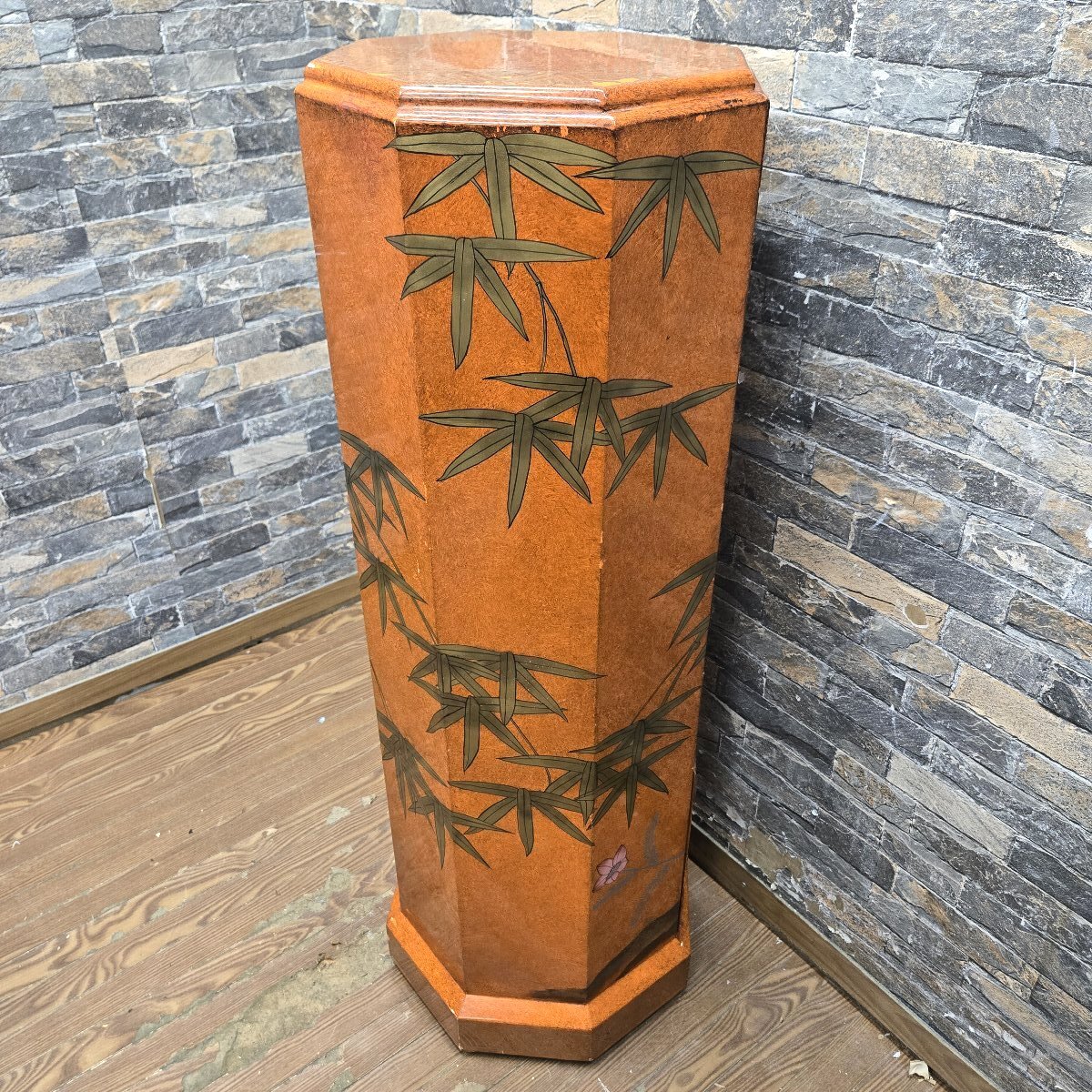 ◆◇5i034-1 アンティーク家具 中国家具 宝石棚 ジュエリーチェスト 飾り棚 花鳥画 八角型 8段 中国美術 箪笥◇◆_画像6