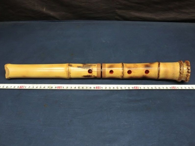 L0610 松月 尺八 流派不明 楽器 竹 五孔 50cm前後_画像1
