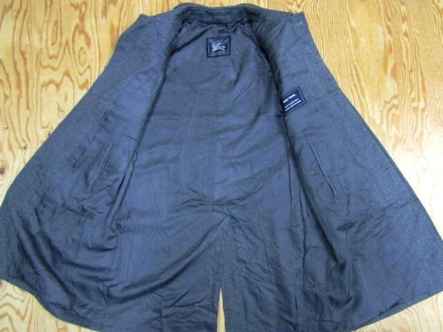 ★バーバリー BURBERRY★メンズ ヘリンボーンツイード ウールステンカラーコート グレー★R71026016A_画像4