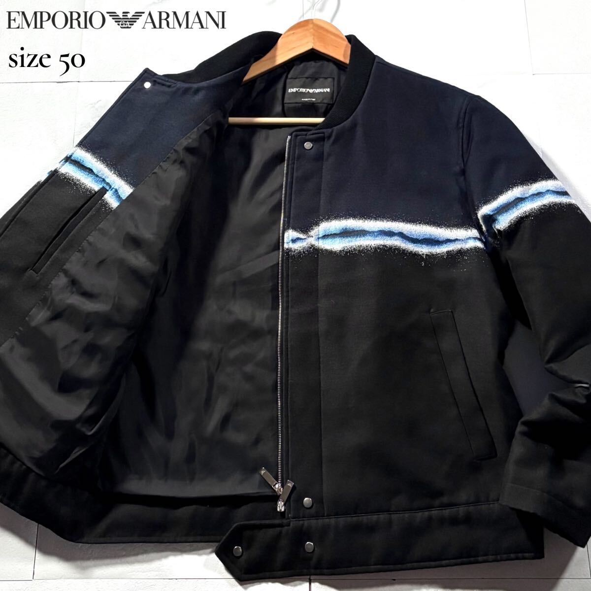 превосходный товар /L размер *EMPORIO ARMANI Emporio Armani Bomber "куртка пилота" MA-1 с хлопком Rider's bai цвет двойной Zip 50 превосходный товар /L размер *EMPORIO ARMANI Emporio Armani Bomber "куртка пилота" MA-1 с хлопком Rider's bai цвет двойной Zip 50