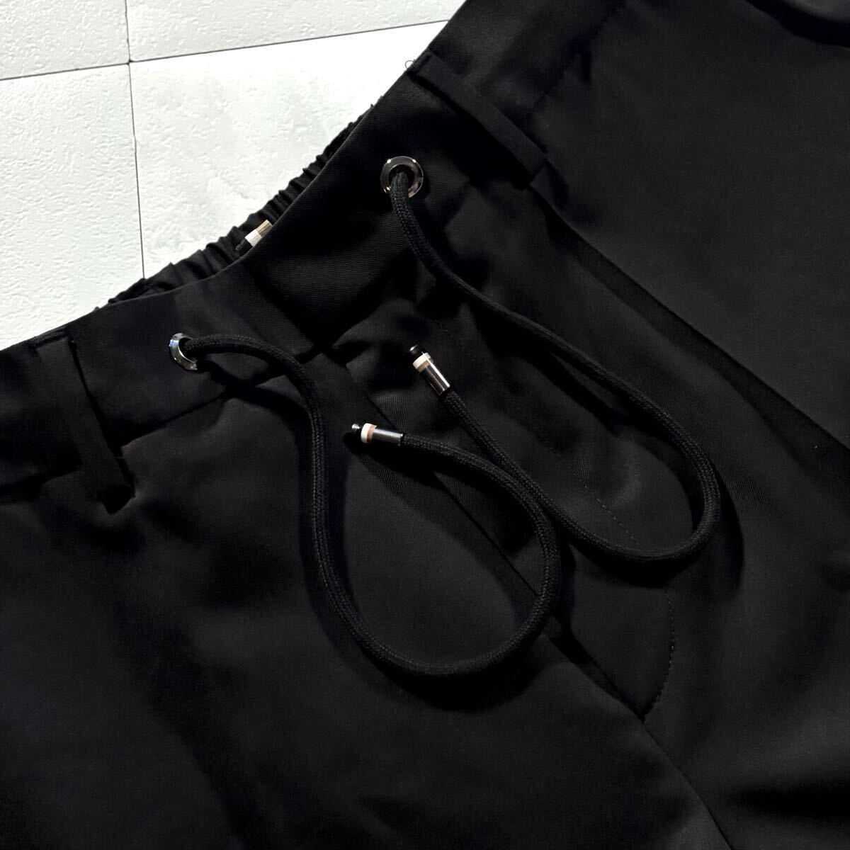 新品タグ付き/Lサイズ●現(xiàn)行 HUGO BOSS ONE THE SULT ヒューゴボス ジョガーパンツ 腰ストレッチ スラックス ウール 羊毛 大谷翔平 黒 48