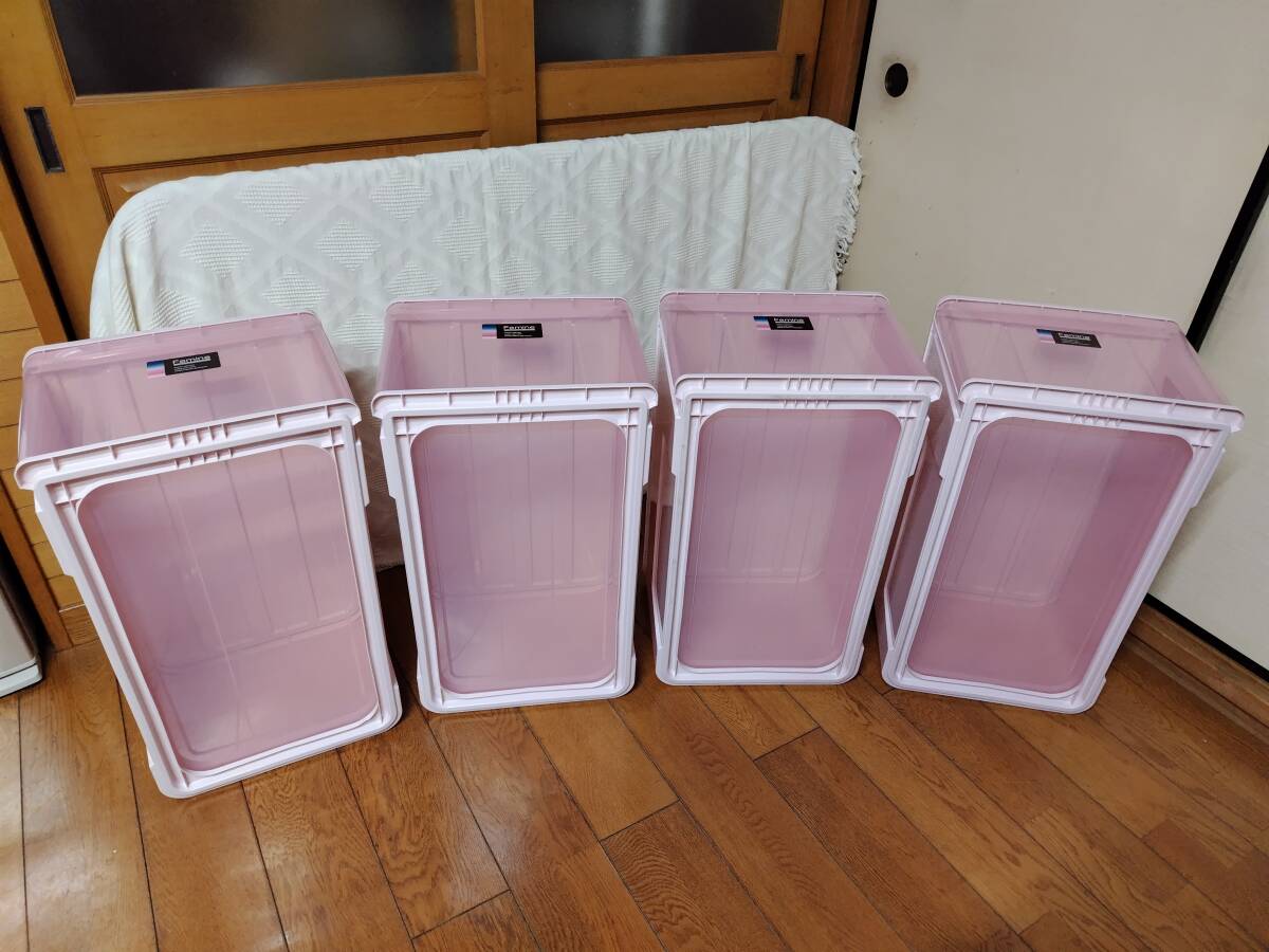 発送地域限定【東京・神奈川一部送料無料】4点セット 日本製 ピンク 天馬 66L フェミーネ 引き出し収納ケース 衣装収納 奥行き66×高さ30㎝_画像2