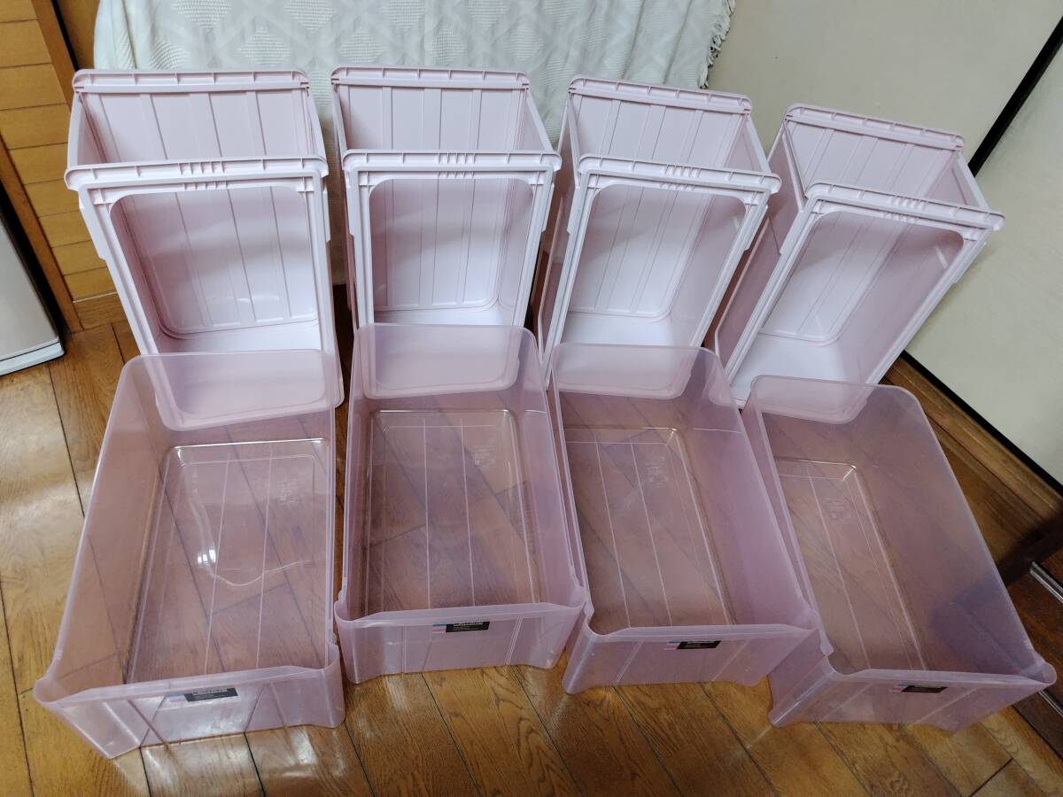 発送地域限定【東京・神奈川一部送料無料】4点セット 日本製 ピンク 天馬 66L フェミーネ 引き出し収納ケース 衣装収納 奥行き66×高さ30㎝_画像3