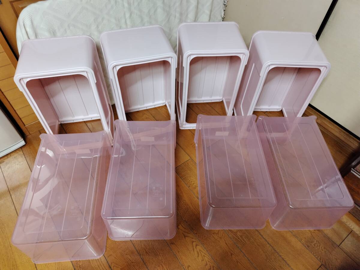 発送地域限定【東京・神奈川一部送料無料】4点セット 日本製 ピンク 天馬 66L フェミーネ 引き出し収納ケース 衣装収納 奥行き66×高さ30㎝_画像4