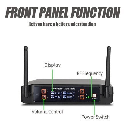ワイヤレスマイクシステム プロフェッショナル UHF 4CH カラオケ 會議室 パーティー マイクスタジオ 4本のマイクロフォン付きです