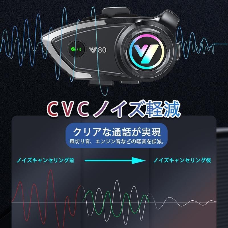 バイク インカム 最大2人同時通話 薄型 Bluetooth5.3 聴きトーク 自動復帰機能 バイク用インカム 高音質 無線機いんかむヘルメット用_画像6