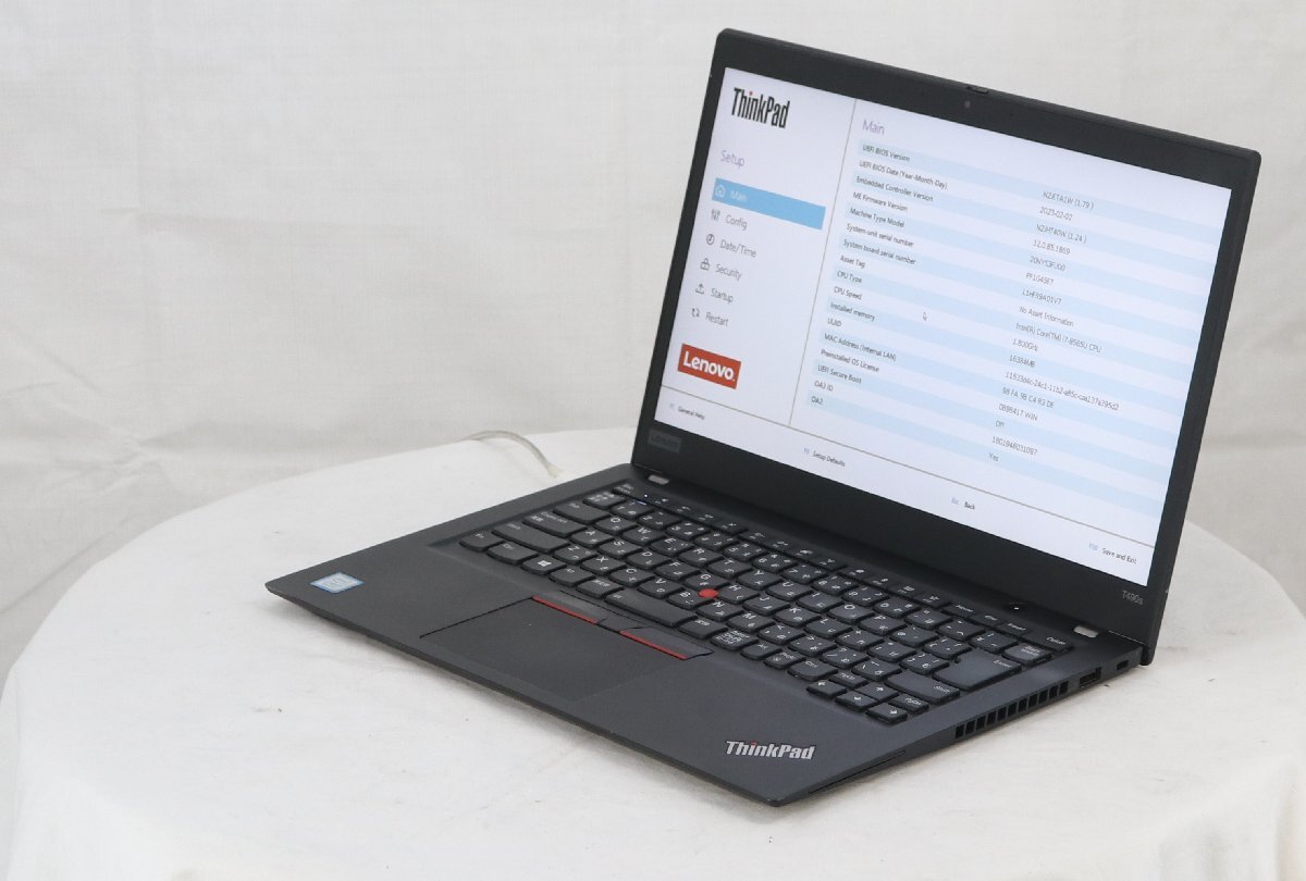 lenovo 20NYS3FU00 ThinkPad T490s　Core i7 8565U 1.80GHz 16GB ■一部保証品_画像1