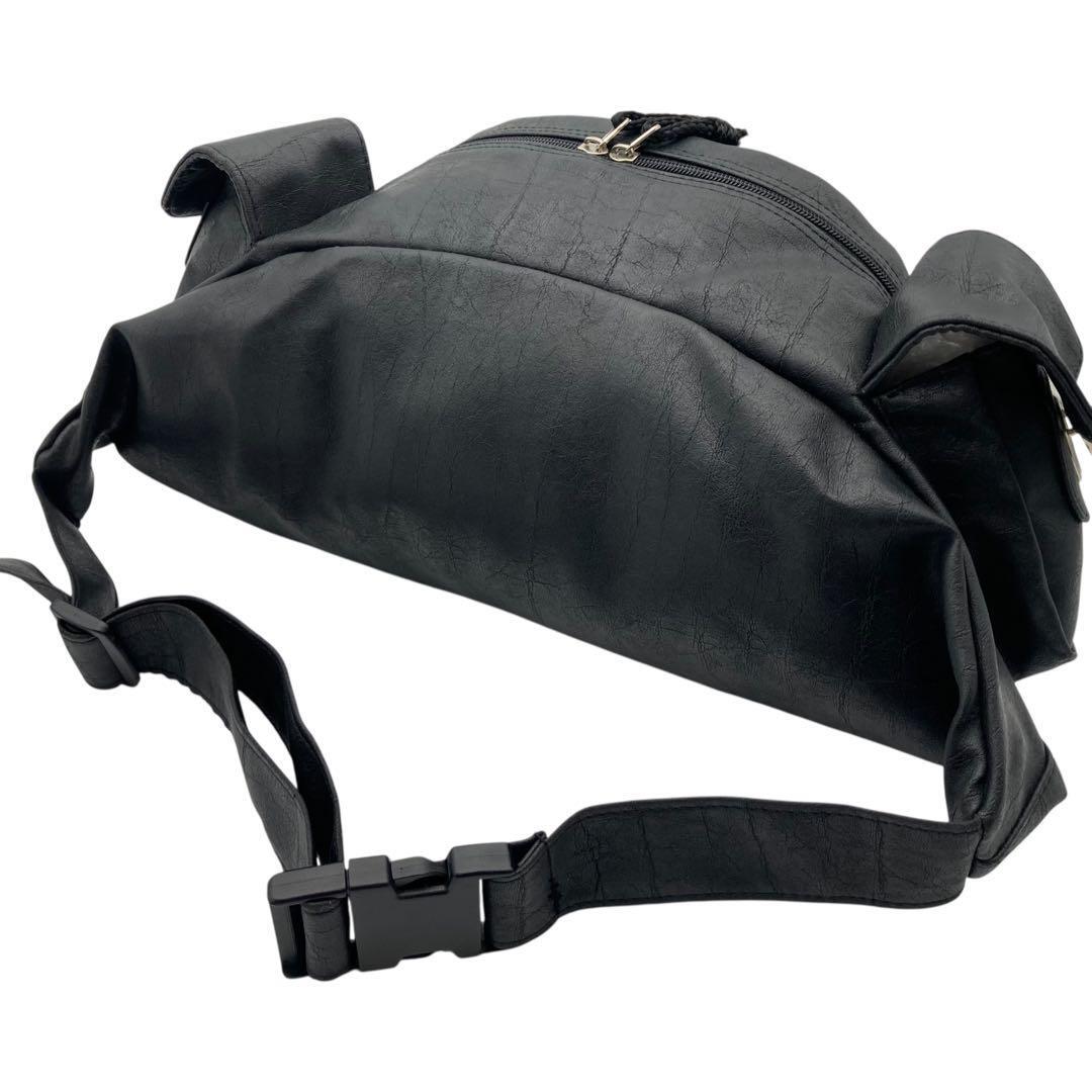 Harley-Davidson Studs Crossbody Bag Black ハーレーダビットソン スタッズ ボディバッグ レザー 黒 希少 古着 バイカーズ アメリカン_画像6