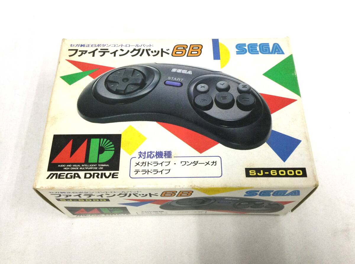【GM7377/60/0】未動確のジャンク★SEGA メガドライブ用コントローラー ファイティングパッド 6B★SJ-6000★MEGA DRIVE コントロールパッド_画像1