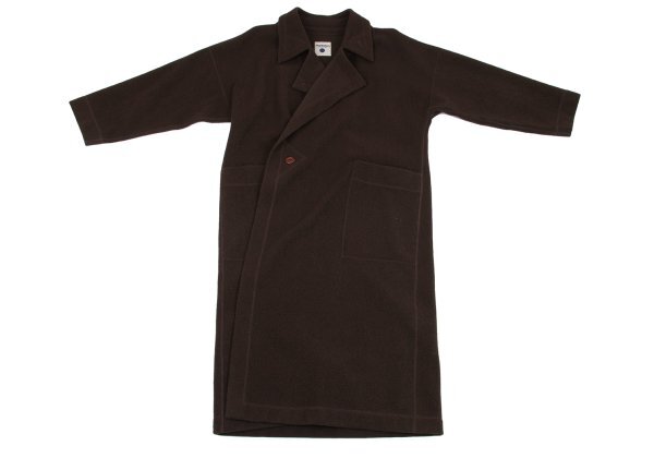 プランテーションPlantation ウールポリロングコート 茶M 【レディース】_画像2