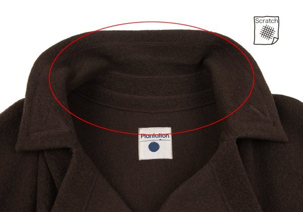 プランテーションPlantation ウールポリロングコート 茶M 【レディース】_画像5