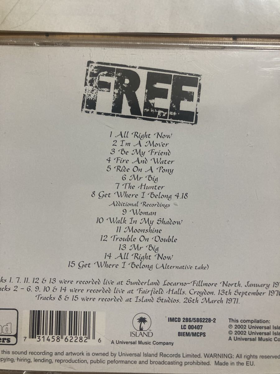 ○《輸入盤》ライヴ【フリー】『フリー・ライヴ（FREE LIVE）』CD_画像3
