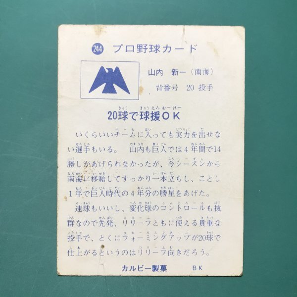 1973 год Calbee Professional Baseball карта 73 год 244 южные моря гора внутри GYH41