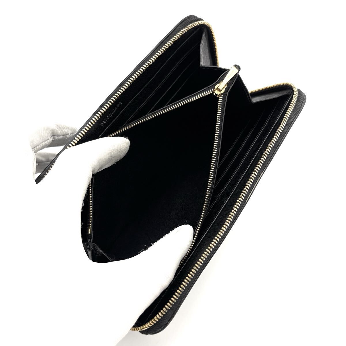 極美品◆BALENCIAGA バレンシアガ 長財布 コンチネンタルウォレット ロングウォレット エブリデイ ブラック 黒 メンズ_画像8