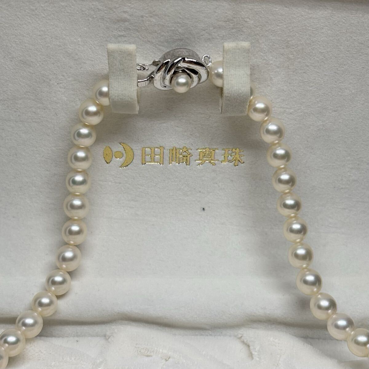 田崎真珠 あこや ネックレス SILVER金具 約7〜8mm 43cm 36.6g 箱 アコヤ パール pearl シルバー刻印 necklace 本真珠 タサキ TASAKI _画像2
