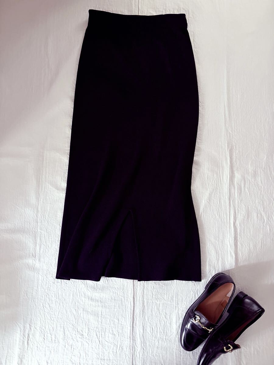 ∞ FRAMeWORK フレームワーク スムース タイト スカート ブラック 黒 ２way イージー リラックス ∞の画像8