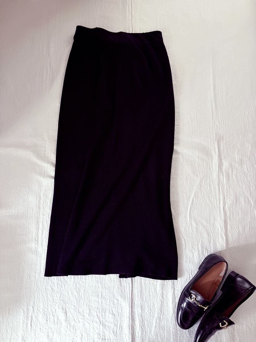 ∞ FRAMeWORK フレームワーク スムース タイト スカート ブラック 黒 ２way イージー リラックス ∞の画像9