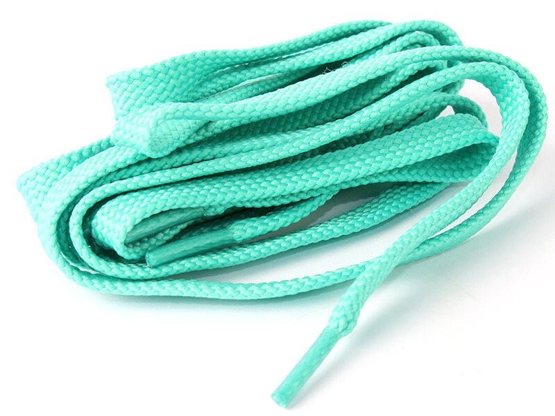 アウトドア スニーカー スポーツシューズなど シューレース 0.8CM×120CM×0.2CM平紐 靴紐 靴ひも#ペパーミント_画像1