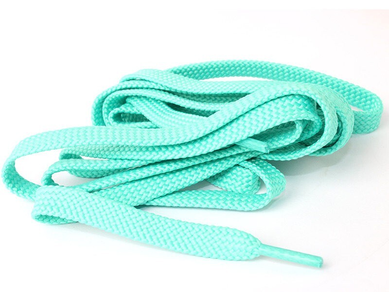アウトドア スニーカー スポーツシューズなど シューレース 0.8CM×120CM×0.2CM平紐 靴紐 靴ひも#ペパーミント_画像2
