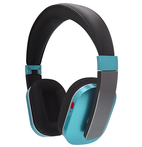 [UPQ] Q-music HDP5/BG 折りたたみ式密閉型Bluetooth4.0対応ワイヤレスヘッドフォン 有線接続可 ブルーバイグリーン_画像1