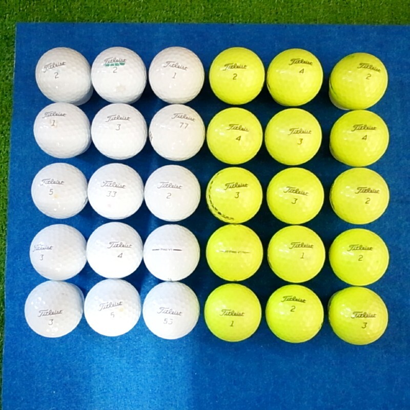 [251022B01] Titleist p Lobb i one Titleist PRO V1 белый * желтый 30 лампочка Lost Ball [ б/у ]